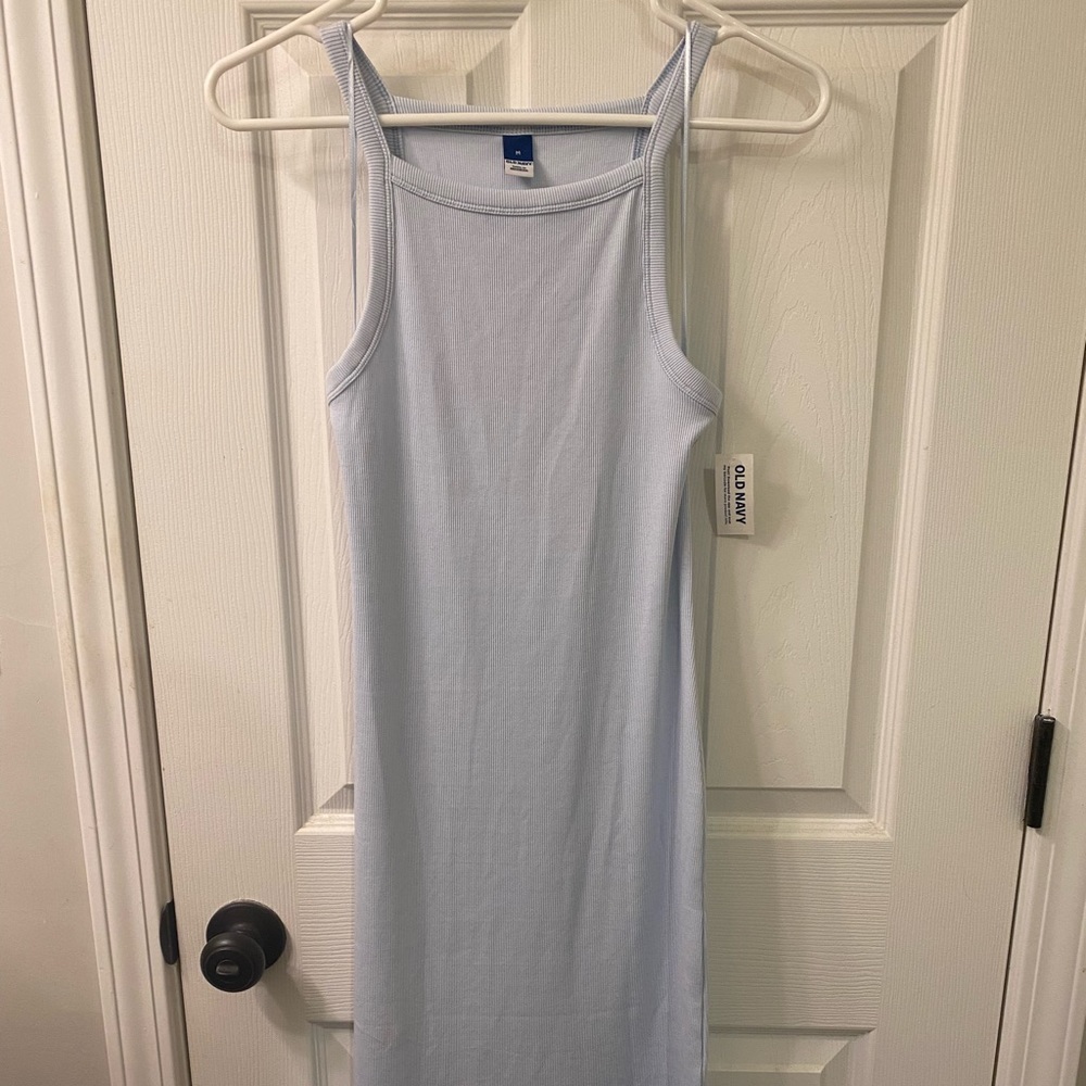 Old Navy Square Neck Ribbed Midi Dress